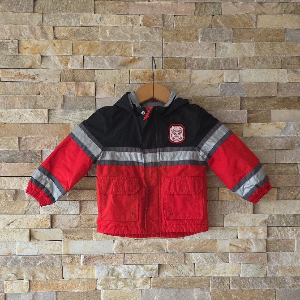 Carter's Black and Red Fire Fighter Hooded Jacket
